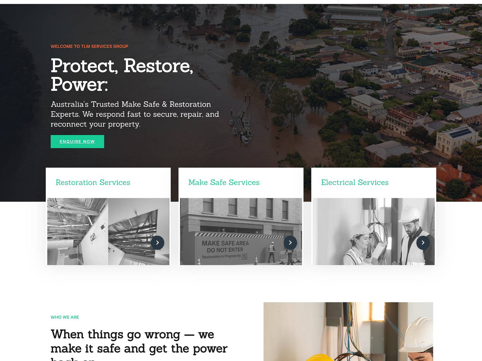 TLM Services Group portfolio website design