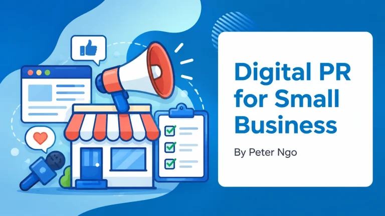 Digital PR for Small Business: small shop, megaphone and readiness checklist