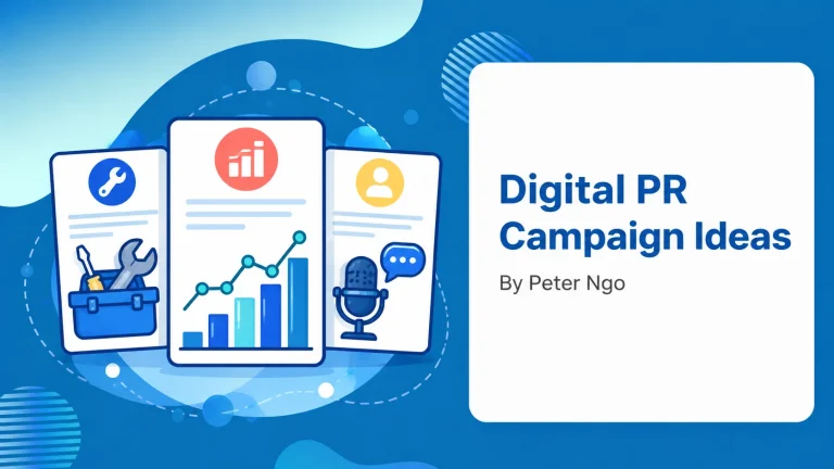 Digital PR Campaign Ideas: three idea cards showing maintenance tools, data chart and expert microphone